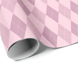 Stora Rosa Tones Argyle Wrapping Papper Presentpapper