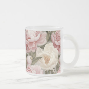 Stora Rosa White Peonies Designer Skriv ut Mugg