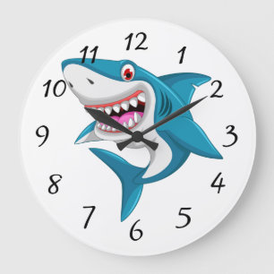 Stora runda klossar för animerad Shark Stor Klocka