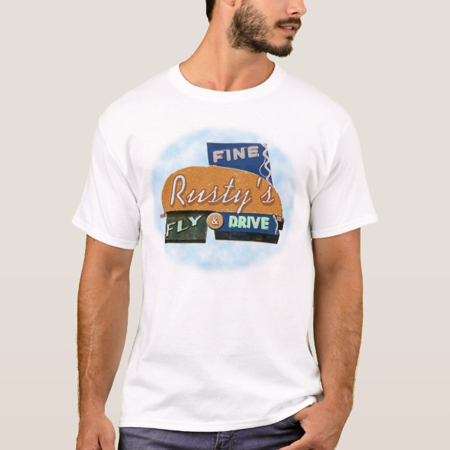Stora rustys fluga & drev - tee shirt (Framsida)