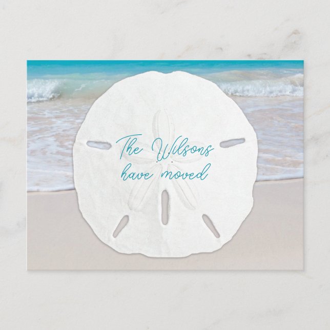 Stora sanddollarn tropiska nya adress vykort (Framsida)