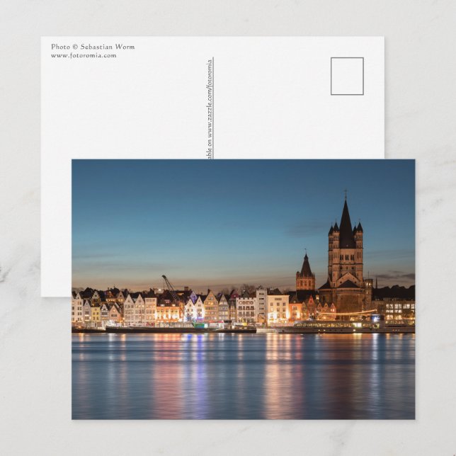 Stora Sankt Martinskyrkan Köln Vykort (Fram/baksida)