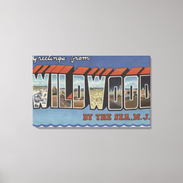 Stora scener i Brev - Wildwood-by-the-Sea, NJ Canvastryck (Framsida)