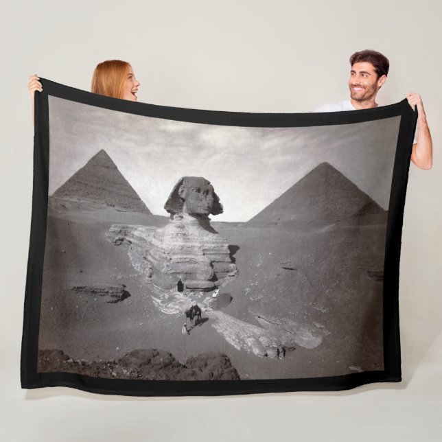 Stora sfingen & Giza Pyramiderna Nekropolis Egypte Fleecefilt (På plats)