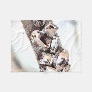Stora silverRhinestones Fleecefilt