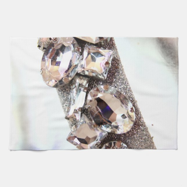 Stora silverRhinestones Kökshandduk (Horisontell)