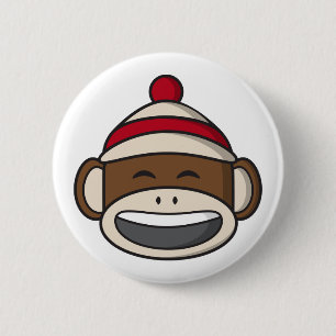 Stora sjömil Sock monkey Emoji Knapp