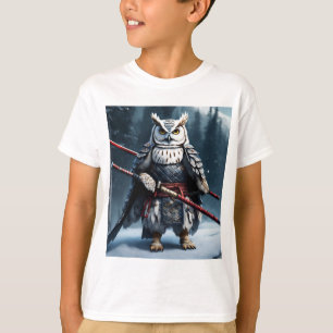 Stora snö uggla på träd gren T-Shirt