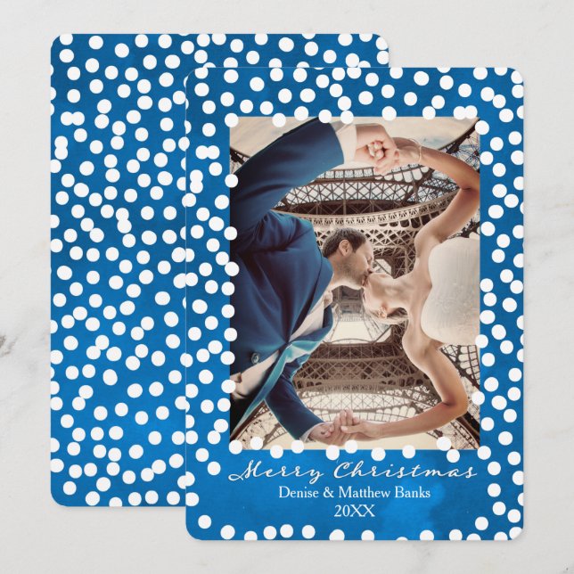 Stora snöprickar på Nebulas Blue, julkort Inbjudningar (Fram/baksida)