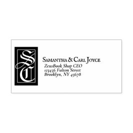 Stora solida monogram | Returadress av Elegant Stämpel