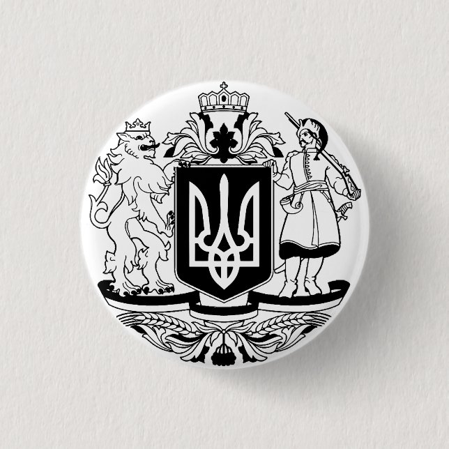 Stora statsvapen av Ukraina Knapp (Framsida)