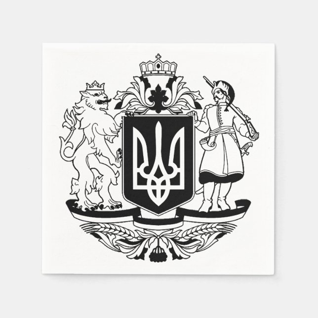 Stora statsvapen av Ukraina Pappersservett (Framsidan)