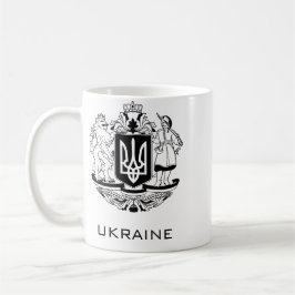 Stora statsvapen för Ukraina enfärgad konstverk Kaffemugg