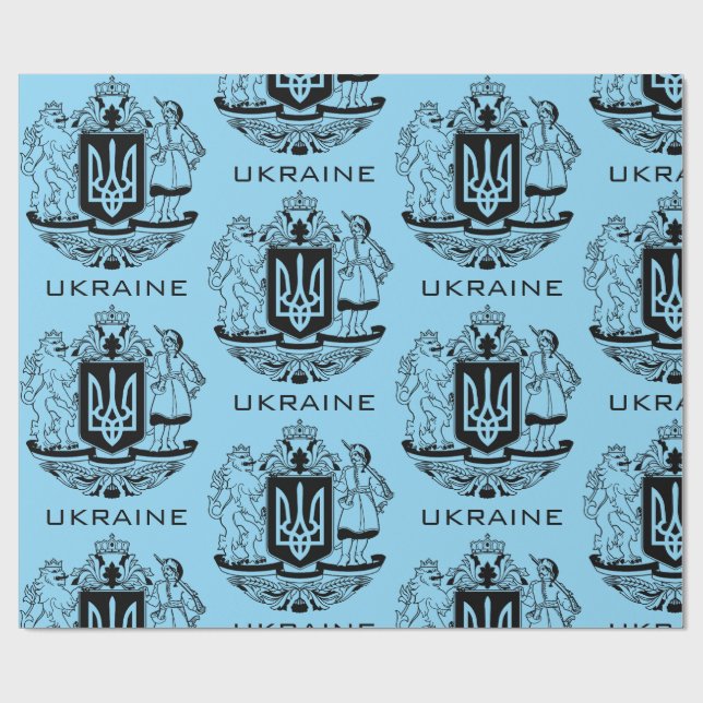 Stora statsvapen för Ukraina Monokrom konstverk Presentpapper (Platt)