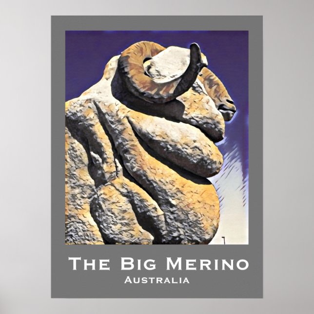 Stora, stora Merino Australian-återreseutskrift Poster (Framsidan)