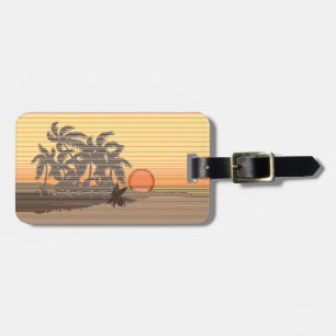 Stora sunset-Rand Hawaiianska surfare Bagagebricka