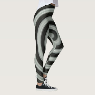 Stora svarta och vita spiral leggings