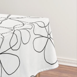 Stora svarta, vita, handritade blommor