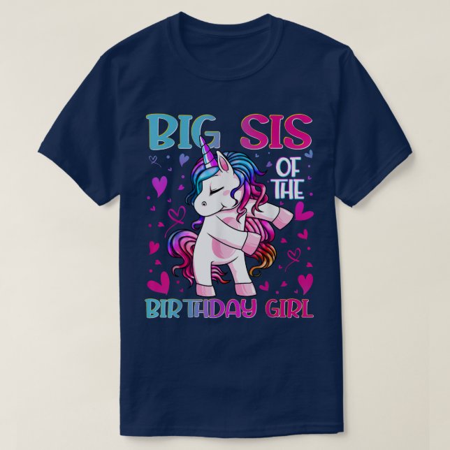 Stora Syrran av Birthday Girl Flossing Unicorn Big T Shirt (Design framsida)