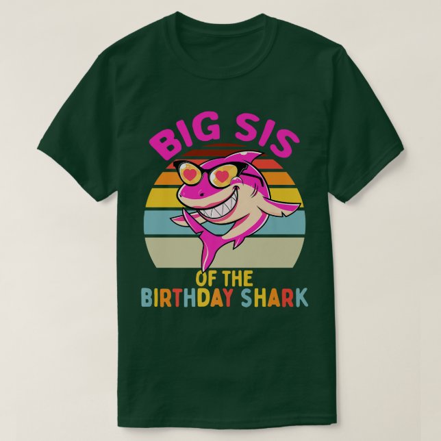 Stora Syrran av Shark Birthday Syster Matching Fam T Shirt (Design framsida)
