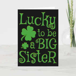 Stora syster St Patricks Day graviditetsannonserin Kort