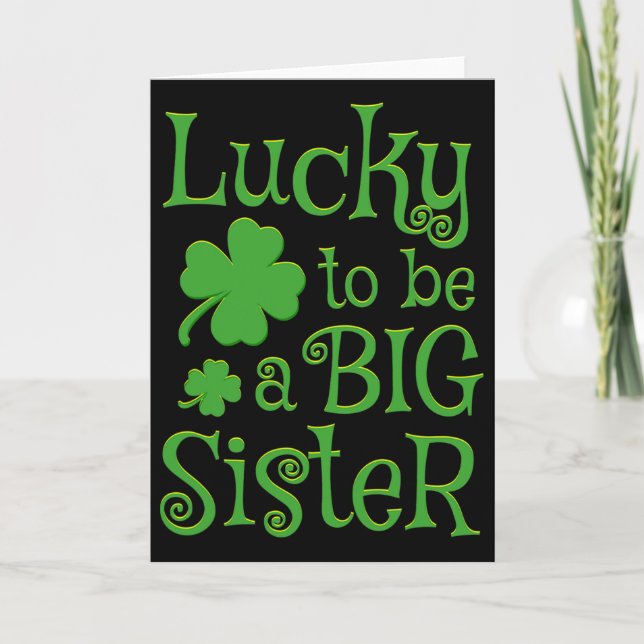 Stora syster St Patricks Day graviditetsannonserin Kort (Framsida)