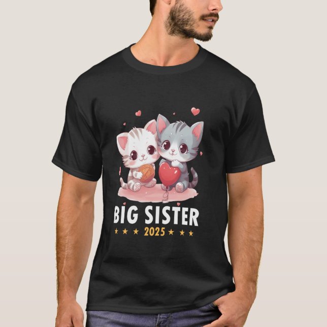 Stora Systrar 2025 Systerkatt Syskatter Hör T Shirt (Framsida)
