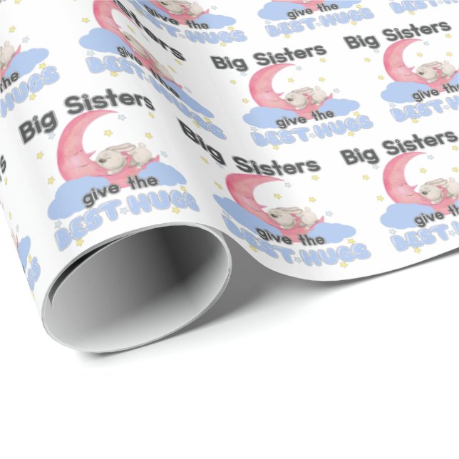 Stora systrar ger de bästa knuffarna - Månkanin Presentpapper (Rullad Hörn)