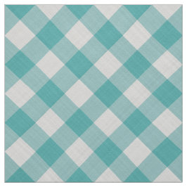 Stora Teal Gingham-kontroller av Mönster-geometri Tyg