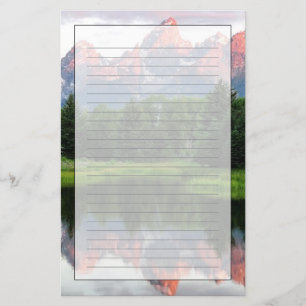 Stora Teton-reflektioner över Beaver-dammen Brevpapper