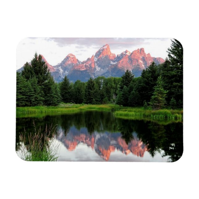 Stora Teton-reflektioner över Beaver-dammen Magnet (Horisontell)