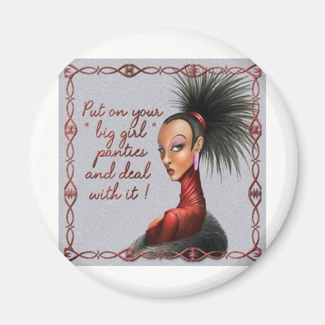 Stora tjejtrosor magnet (Framsidan)