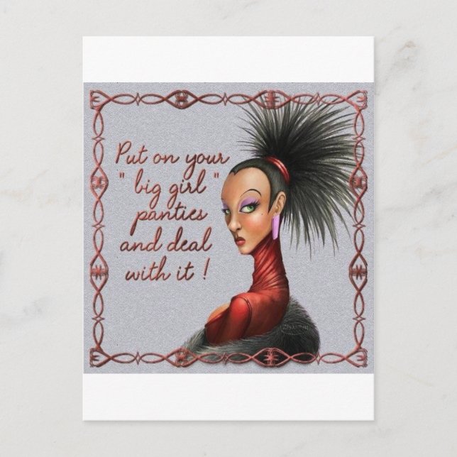 Stora tjejtrosor vykort (Framsida)