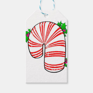 Stora Tjocken Candy cane Presentetikett