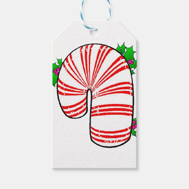 Stora Tjocken Candy cane Presentetikett (Framsidan)