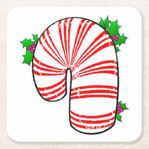 Stora Tjocken Candy cane Underlägg Papper Kvadrat