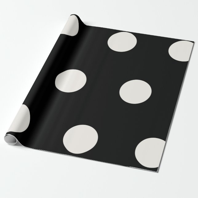 Stora Tjocken Elfenbenskusten Polka dots Mönster p Presentpapper (Utrullad)