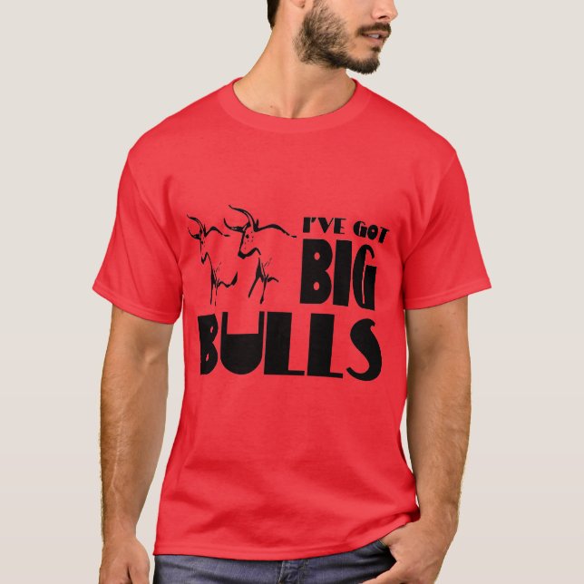 Stora tjurar - rolig bonde tee shirt (Framsida)