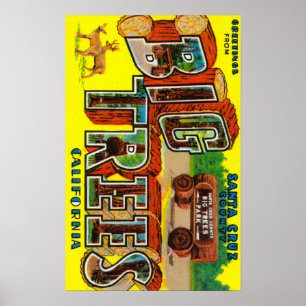 Stora träd, Kalifornien - stora brevplatser Poster