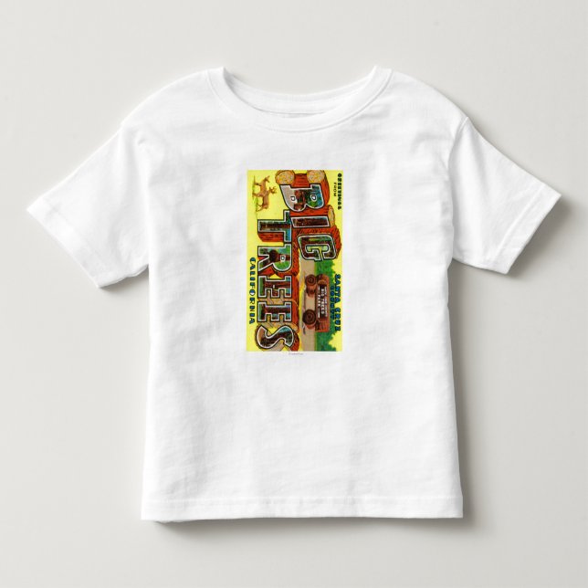Stora träd, Kalifornien - stora brevplatser T-shirt (Framsida)