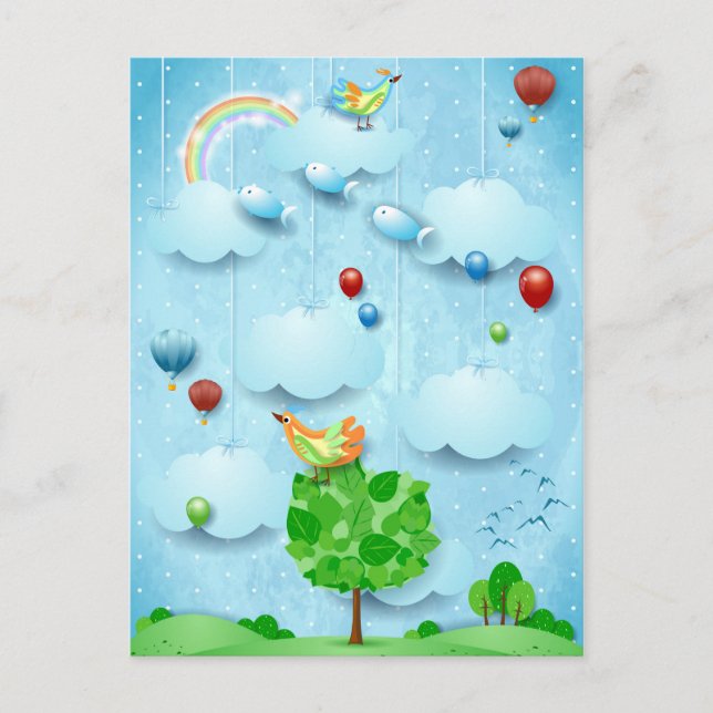 Stora träd och flyghundar vykort (Framsida)