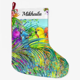 Stora Tropiska fågeljakt i Ull Stor Julstrumpa