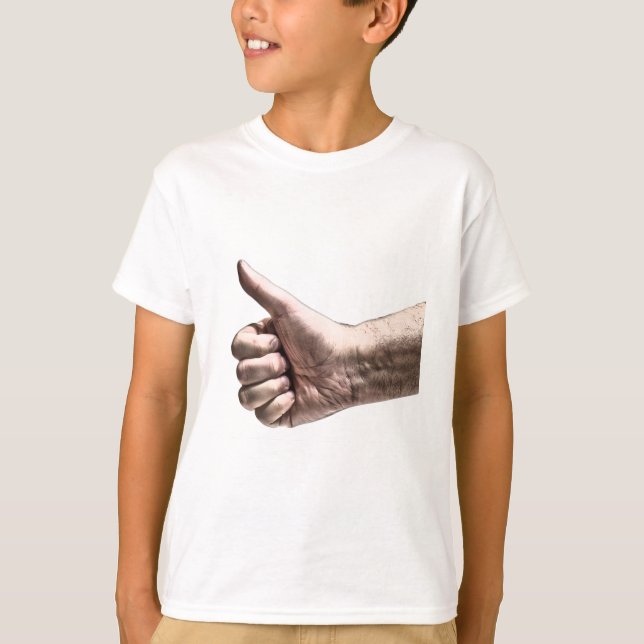 Stora tummar upp tee shirt (Framsida)