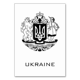 Stora Ukrainska Riksvapnet Monokrom Fin Konst Bordsnummer