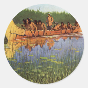 Stora upptäckare av Remington, Vintage Pioneers Runt Klistermärke