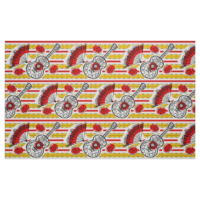 Stora utskrifter av den spanska syveneriska Rand-v Tyg (Fat Quarter)