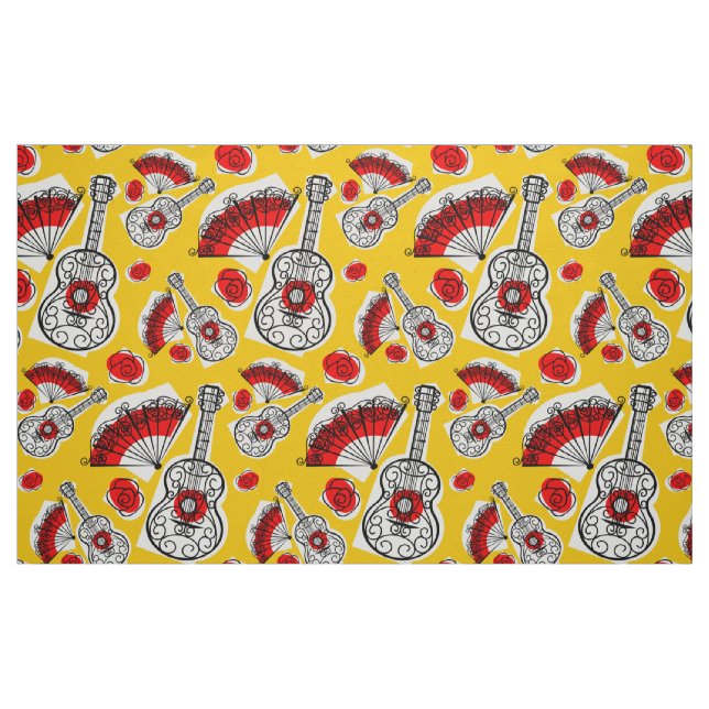 Stora utskrifter av spansk Souvenirs Big Small-väv Tyg (Fat Quarter)