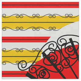 Stora utskrifter av spanska Fläkt Rand Fabric Tyg