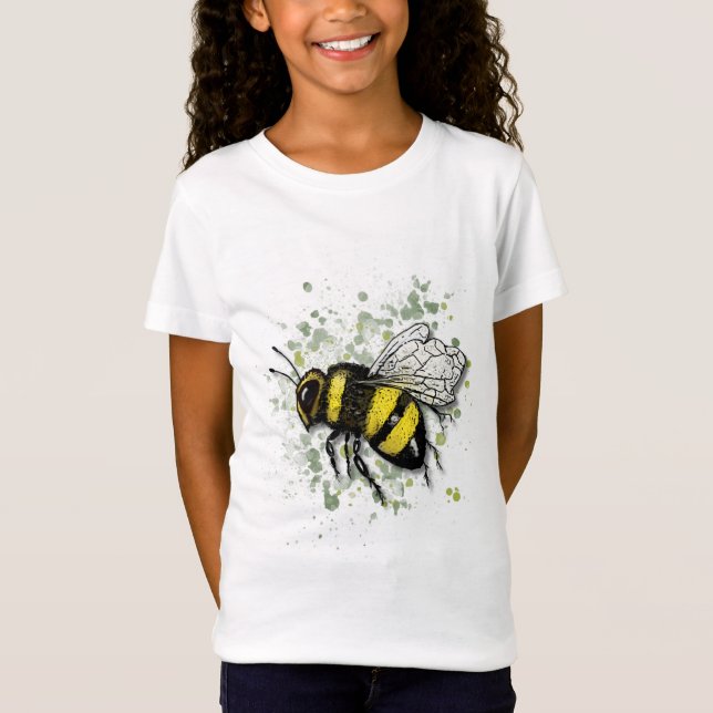 Stora vackra Humla, Digital Teckning T Shirt (Framsida)