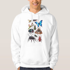 Stora vackra insekter entomologi konst vetenskap hoodie